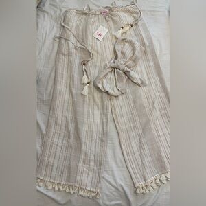 Ohm Boutique Cream Overalls & Tube Top Set